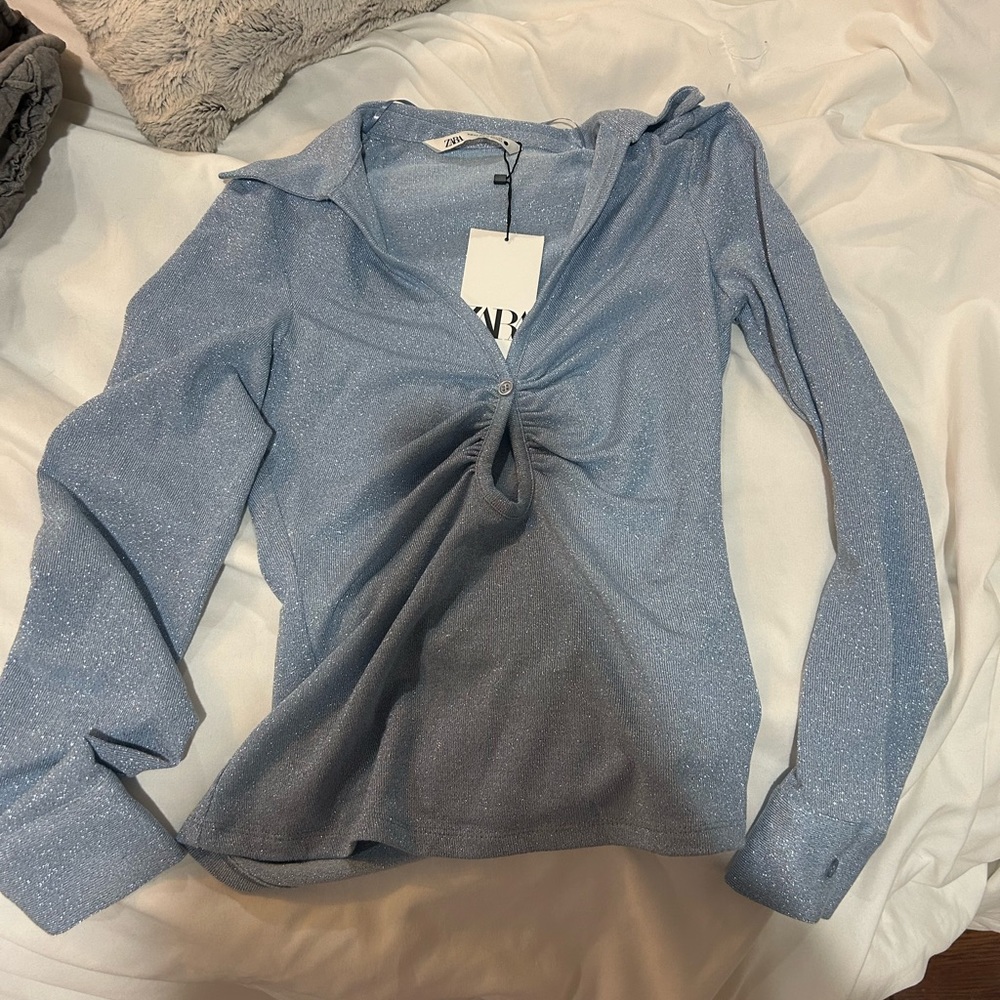 sparkly zara top